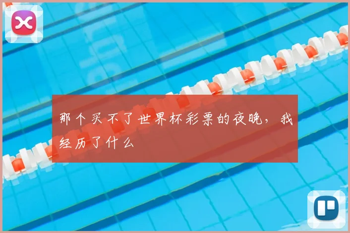 那个买不了世界杯彩票的夜晚，我经历了什么